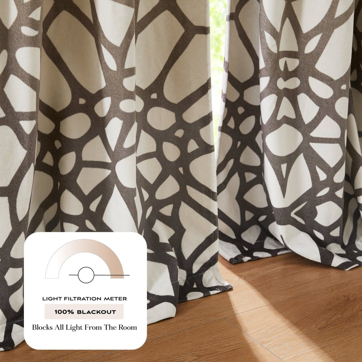 Ethereal Tangle Velvet Blackout Window Curtain Panels