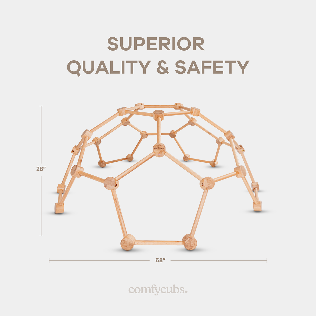 Wooden Climber for Kids in Natural Wood