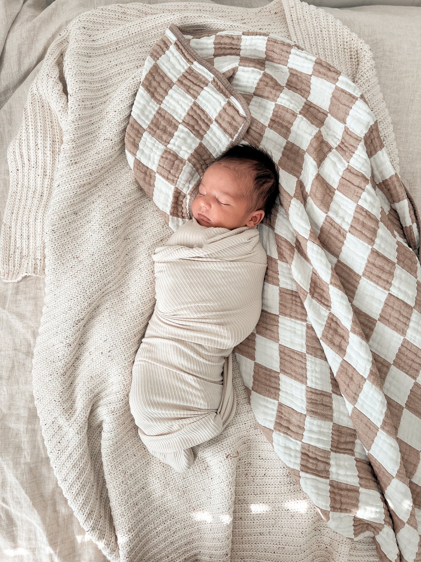 Oat Ribbed Stretch Swaddle