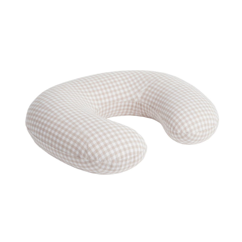 Beige Gingham Nursing Pillow Cover
