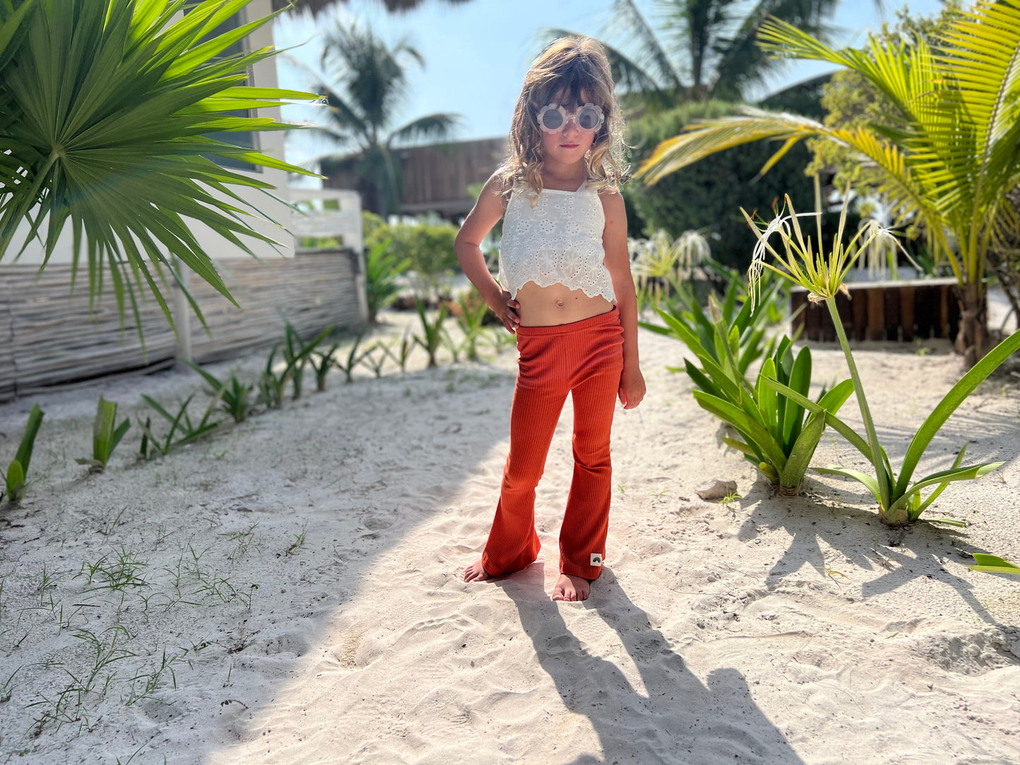 Flared Leggings - Rust