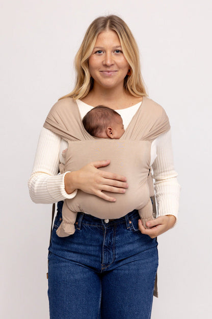 WildBird Desert Lark Aerial Newborn Buckle Wrap front carry newborn facing in