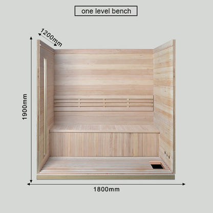 SAUNA EVOLUTION®  Finland Traditional Indoor Wooden Sauna Glass 07