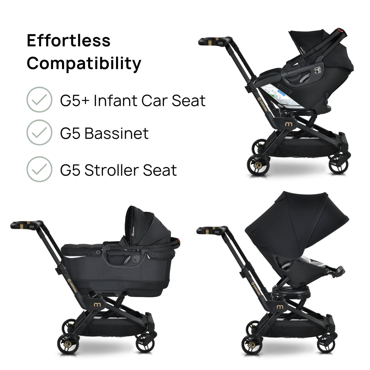 Orbit Baby M+ Compact Stroller with 360 Rotating Seat