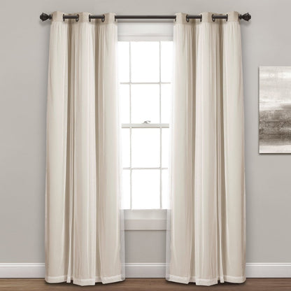 Grommet Sheer With Insulated Blackout Lining Curtain Panel Set
