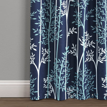 Linear Tree Insulated Rod Pocket Blackout Curtain Panel Set