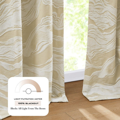 Cascade Wave Blackout Window Curtain Panels