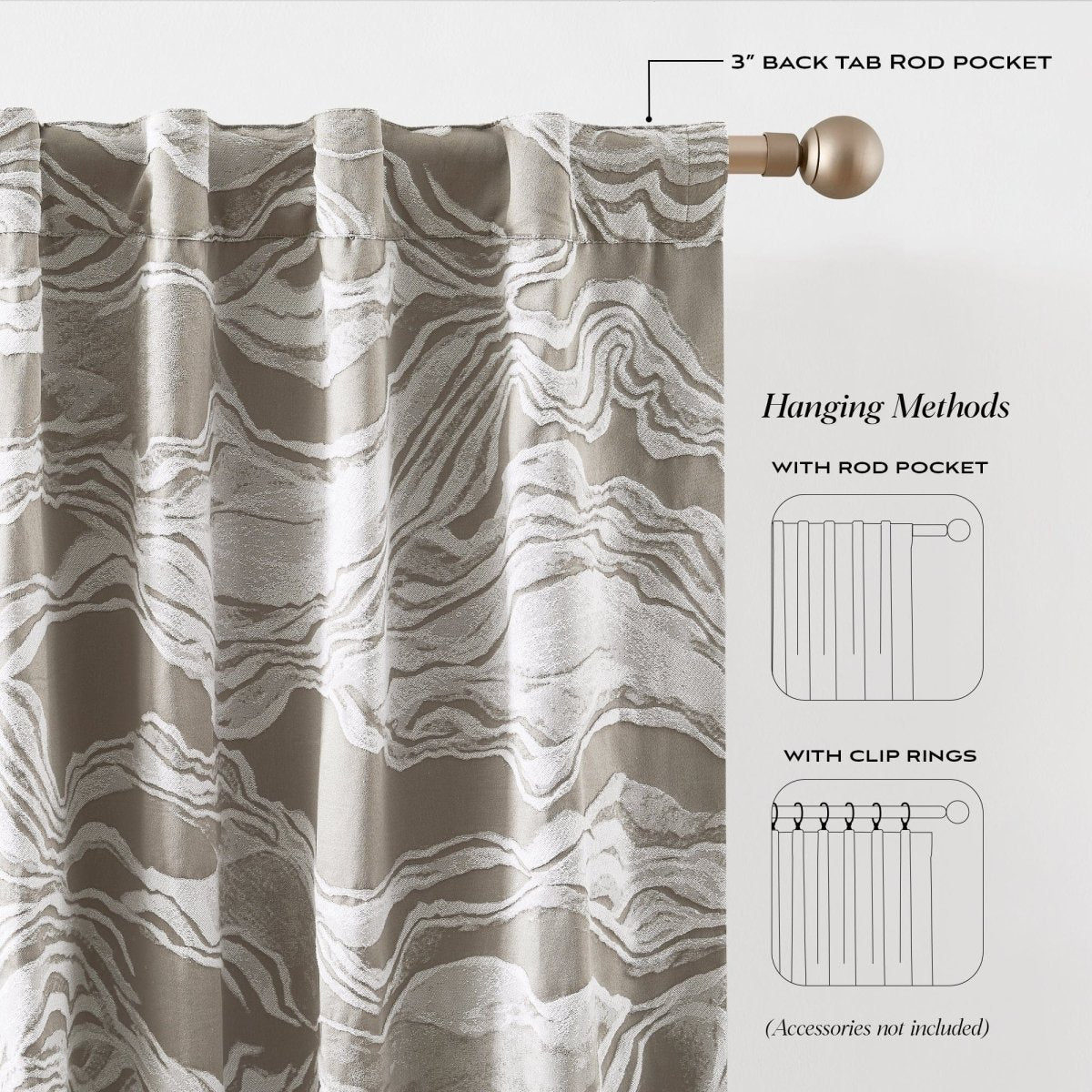 Cascade Wave Blackout Window Curtain Panels