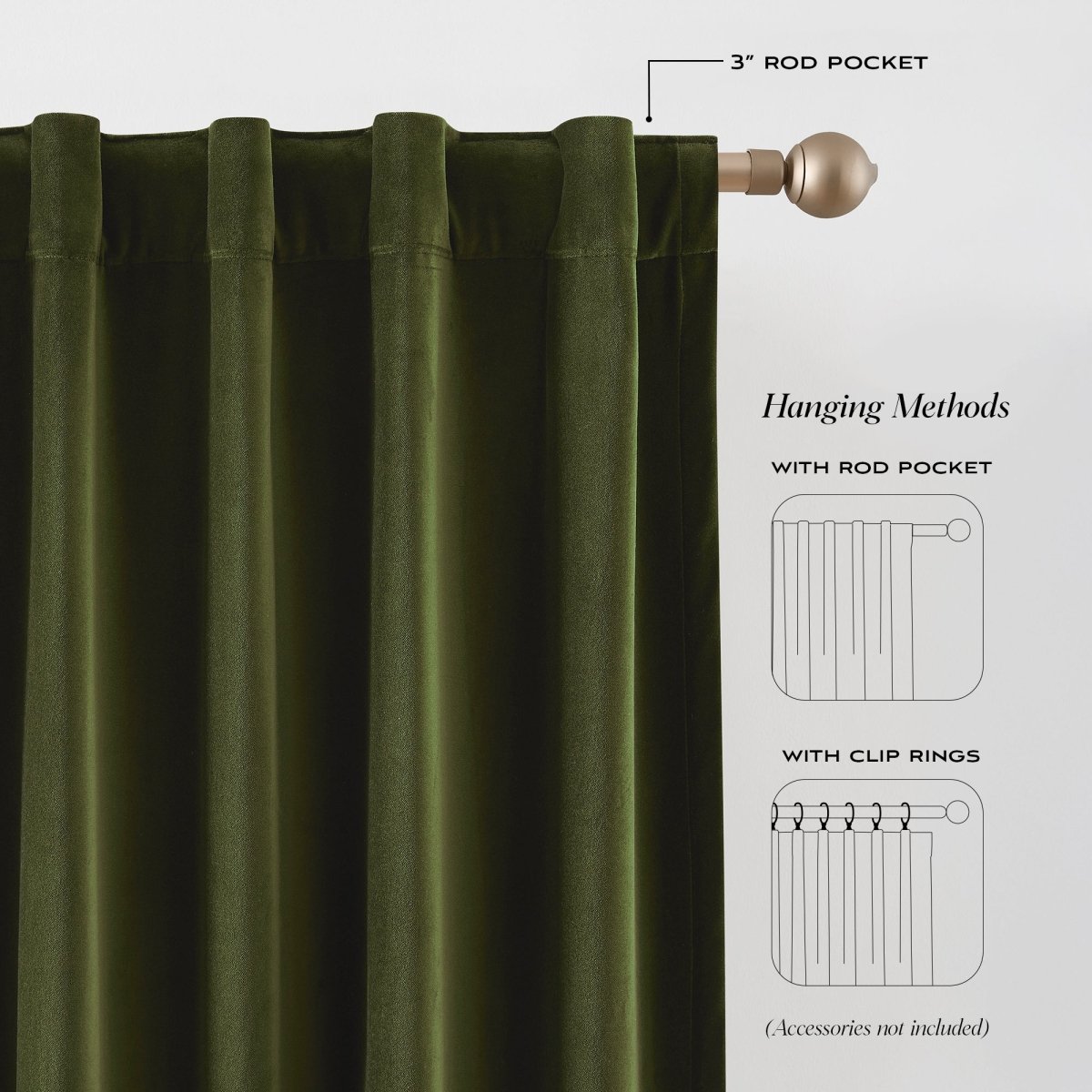 Verdant Path Velvet Blackout Window Curtain Panels