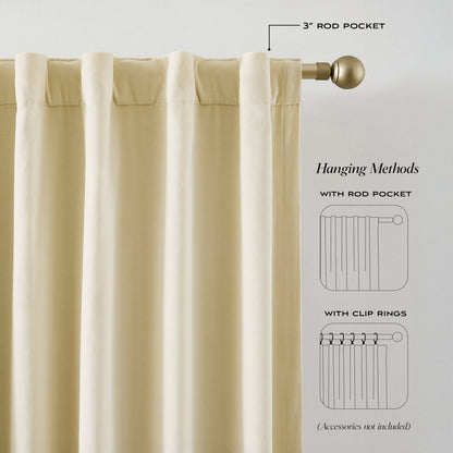 Verdant Path Velvet Blackout Window Curtain Panels