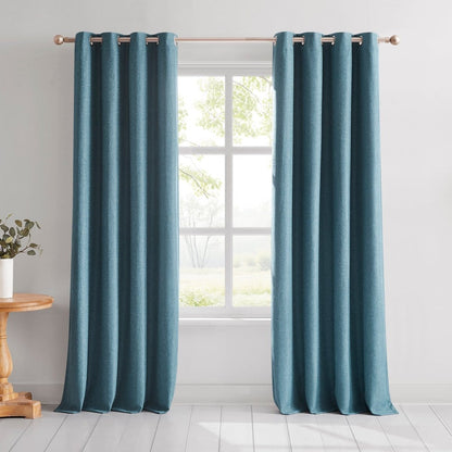 Meena Slub 100% Blackout Window Curtain Panels