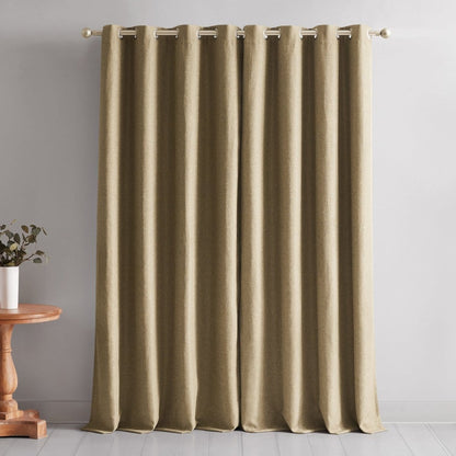 Meena Slub 100% Blackout Window Curtain Panels