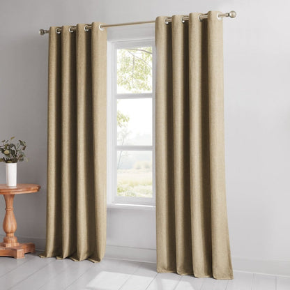 Meena Slub 100% Blackout Window Curtain Panels