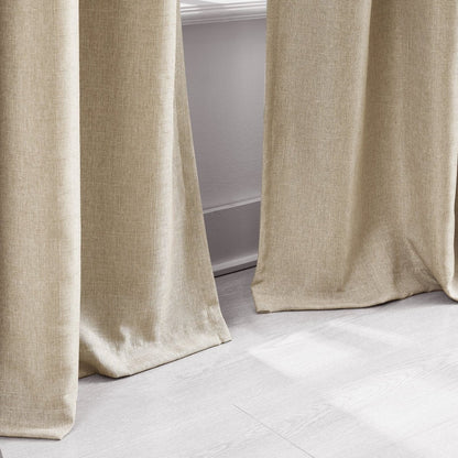 Meena Slub 100% Blackout Window Curtain Panels