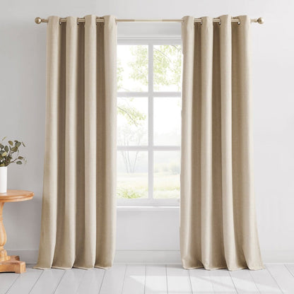 Meena Slub 100% Blackout Window Curtain Panels