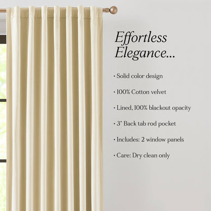 Terran Velvet Blackout Window Curtain Panels