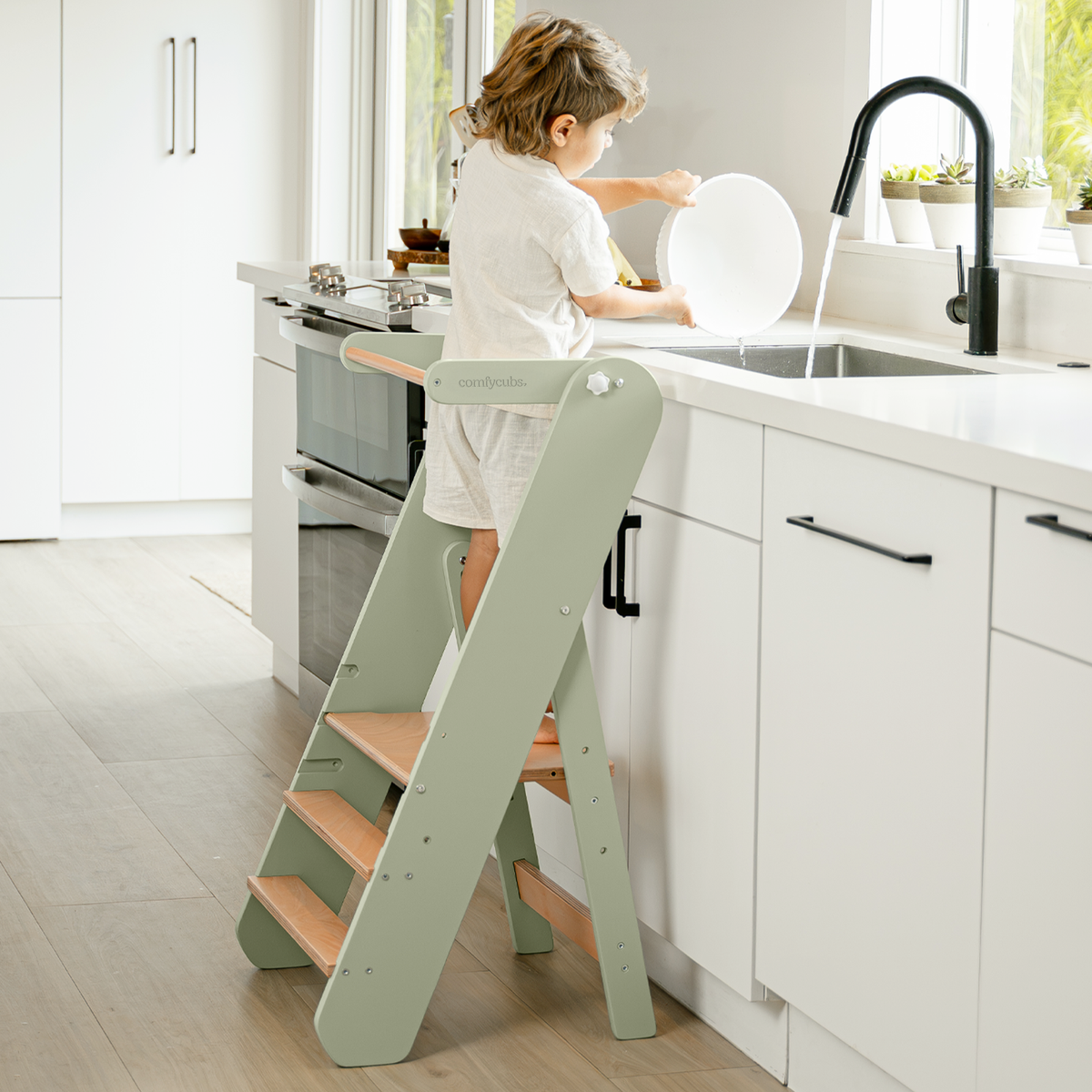 Kids Step Stool for Ages 3+ in Sage