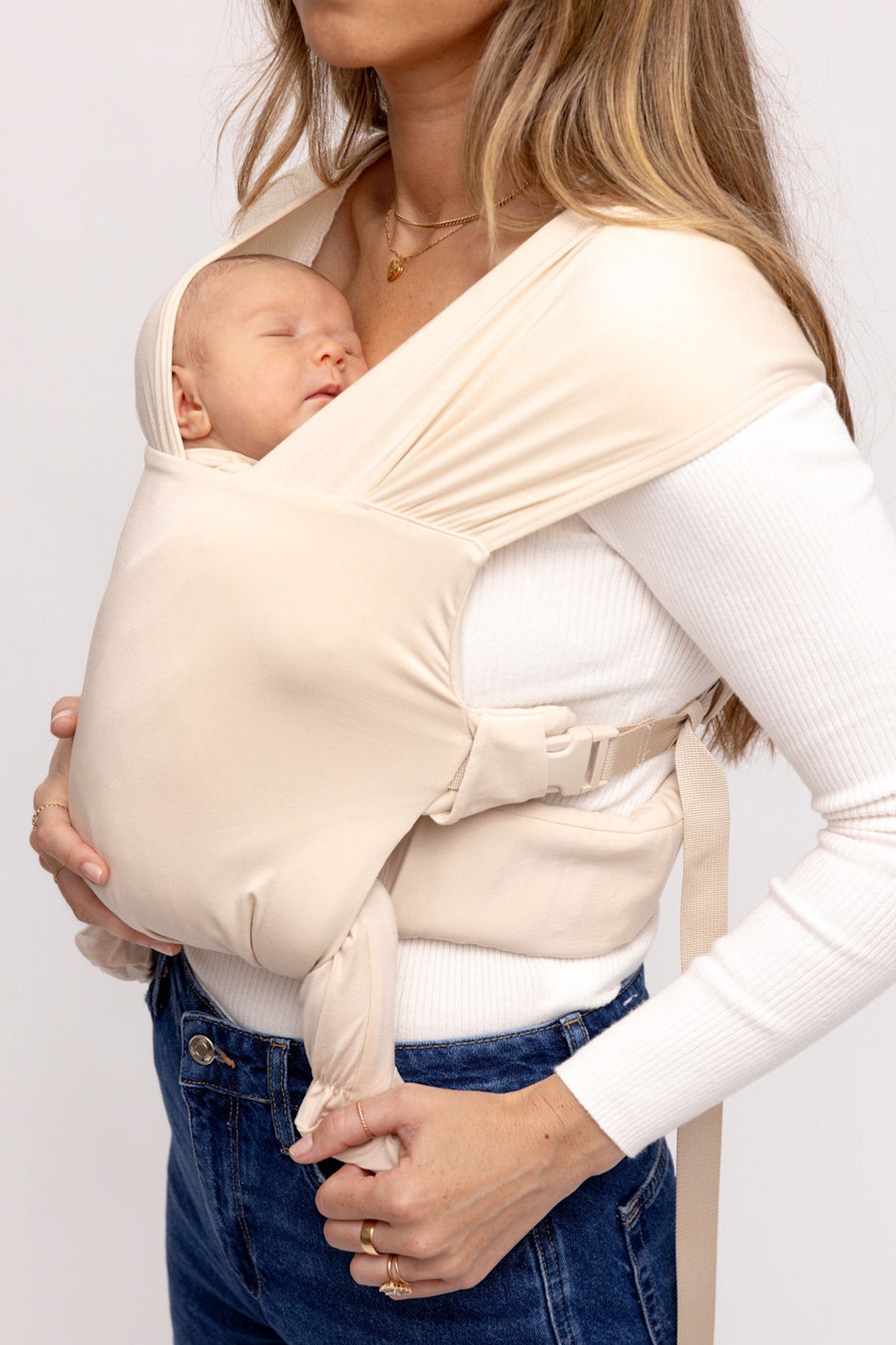 WildBird Sparrow Newborn Buckle Wrap side profile newborn front carry CloudBlend