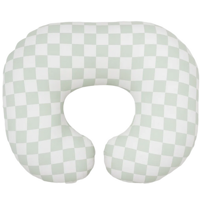 Leaf Green & White Checkered Nursing Pillow Cover