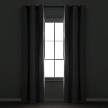 Insulated Grommet Blackout Faux Linen Window Curtain Panel