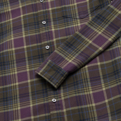 Brian Flannel Plaid Shirt - Grape Combo