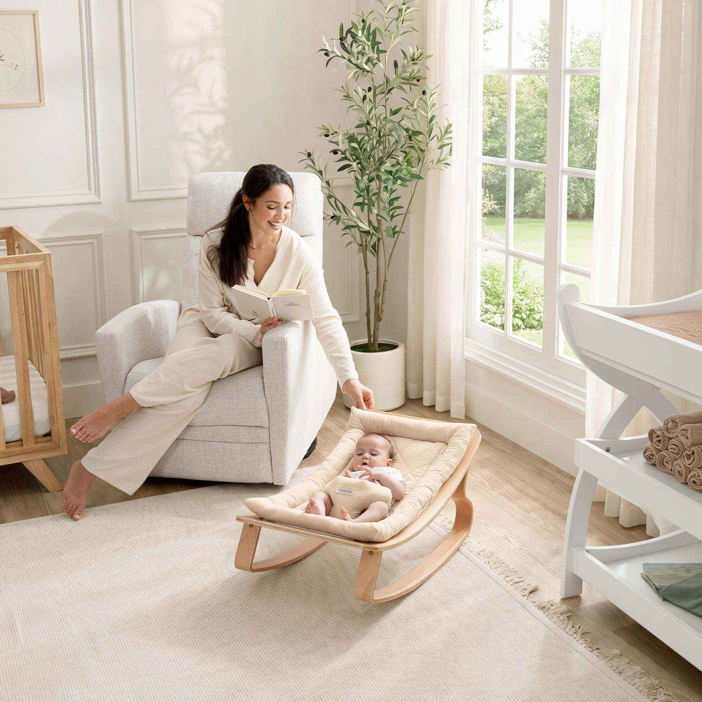 Baby Rocker for Ages 0-24 Months in Sand