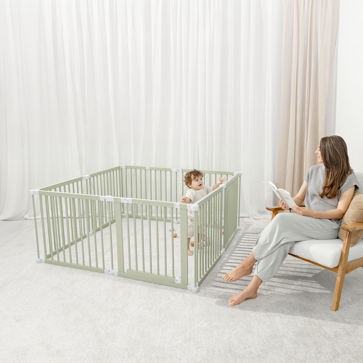 Playpen for Toddler and Babies in Sage