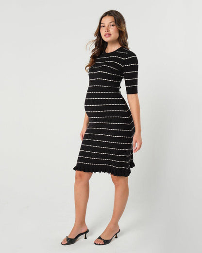 Louie Striped Knit Maternity & Nursing Dress