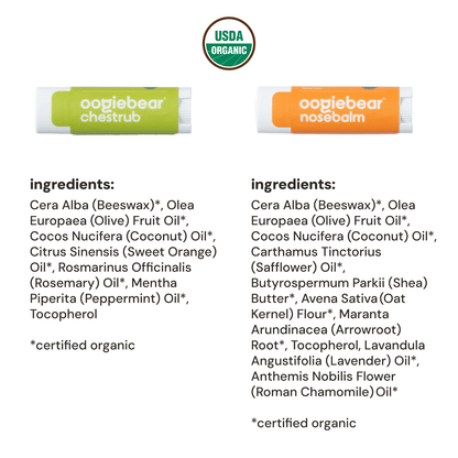 oogiebear mini baby nosebalm and chestrub kit