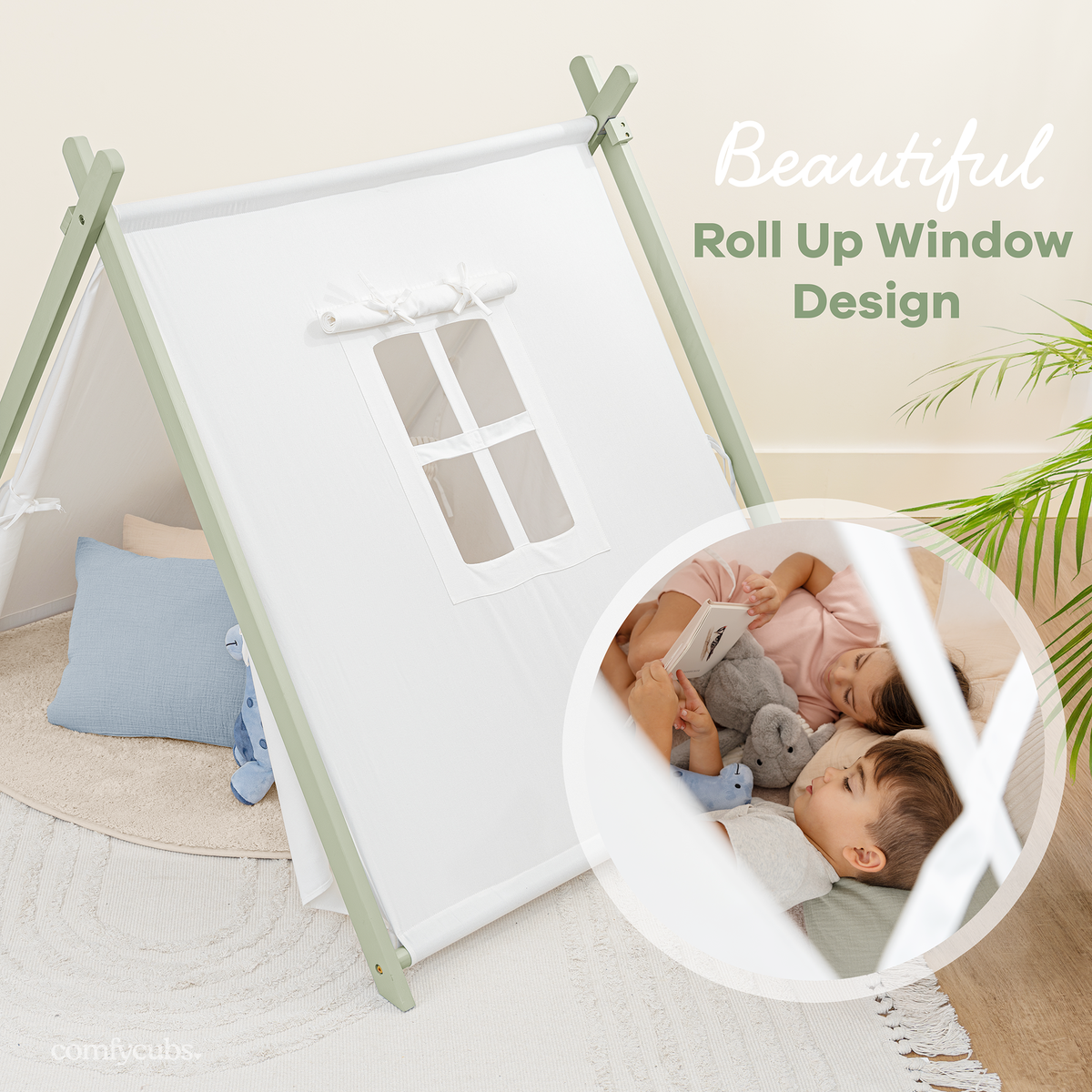 Kids Indoor Play Tent in Sage
