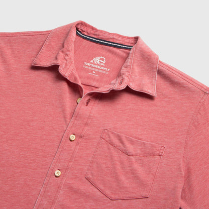 Tony Burnout Knit Shirt - Mineral Red