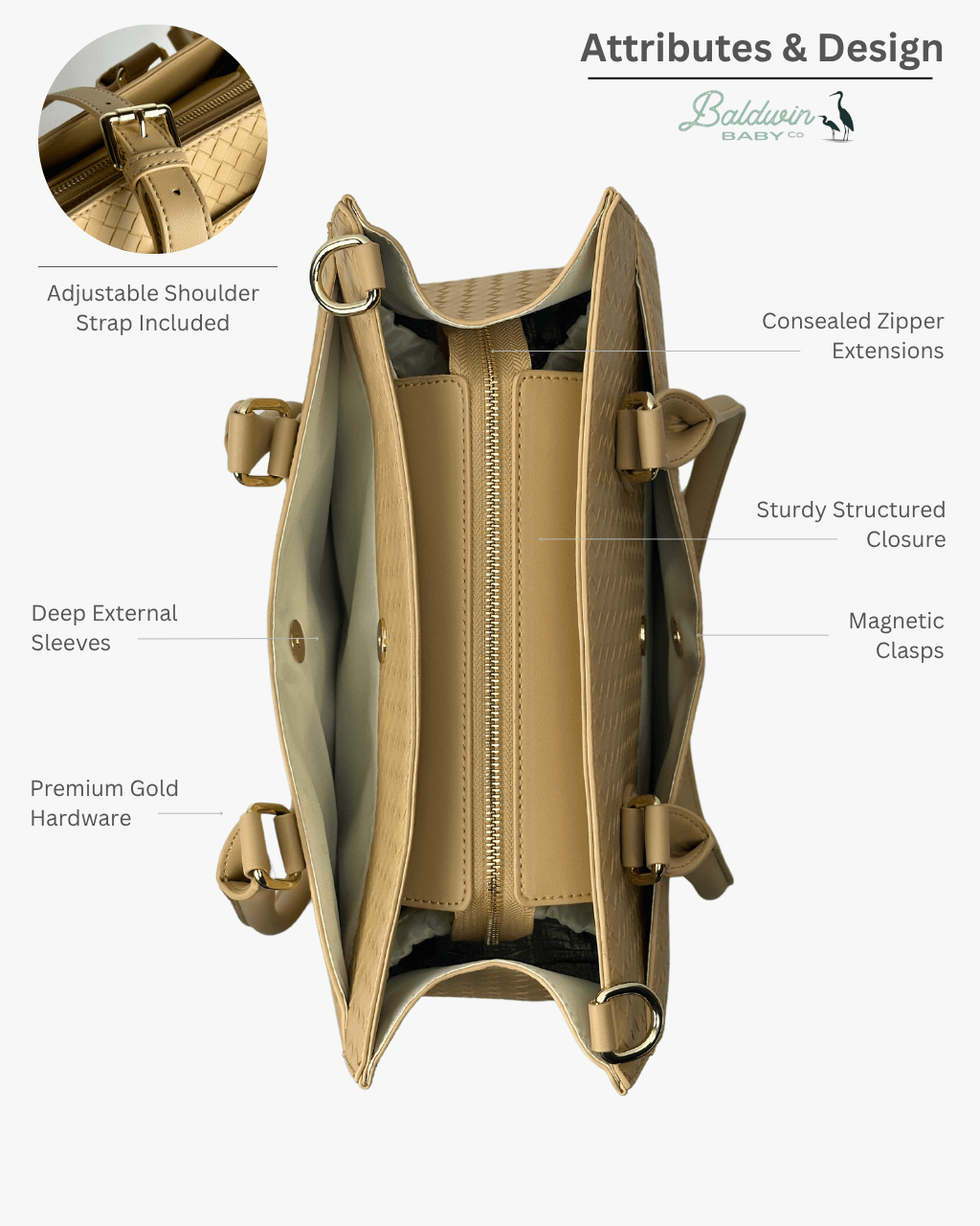 The Montrose Diaper Bag Tote - Dune