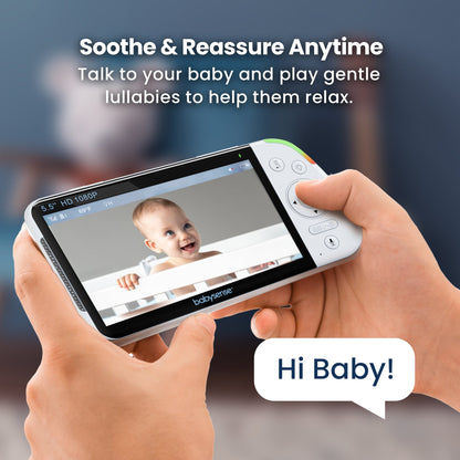 Babysense MaxView PRO: Video Baby Monitor with 2 Cameras, Non Wifi, Split Screen, Night Light & Sound Machine