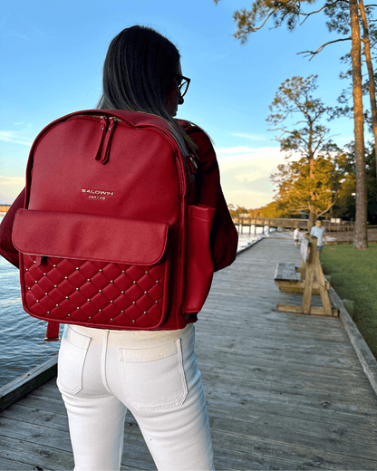 The Daphne Diaper Bag - Crimson
