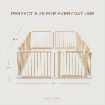 Playpen for Toddler and Babies in Natural Wood