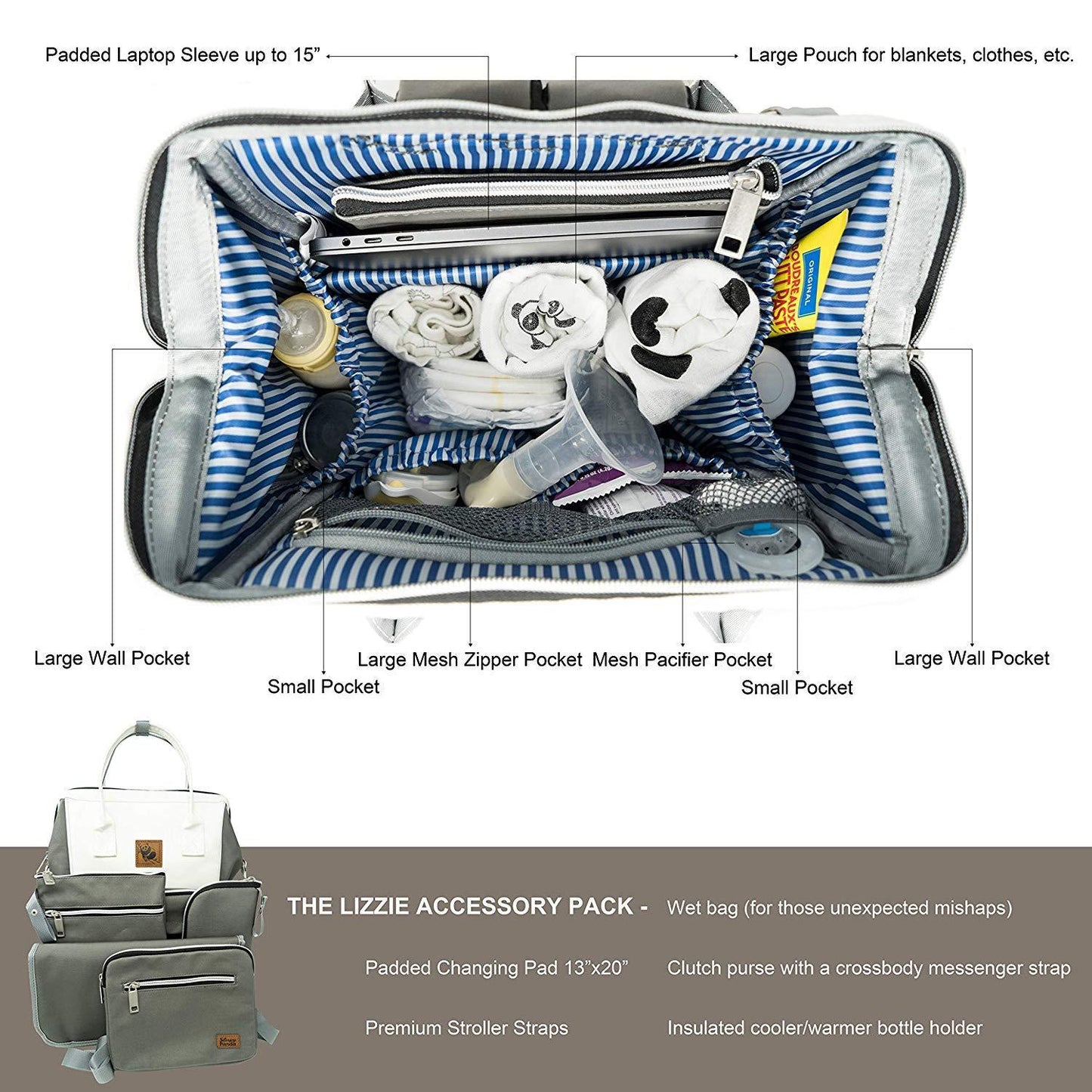 The Lizzie - Premium Canvas Diaper Backpack