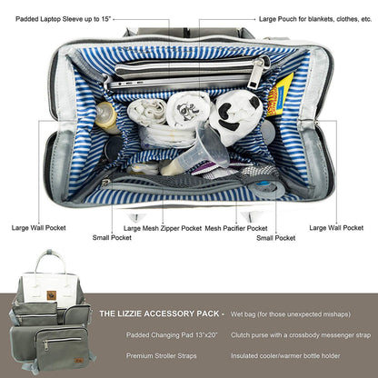 The Lizzie - Premium Canvas Diaper Backpack