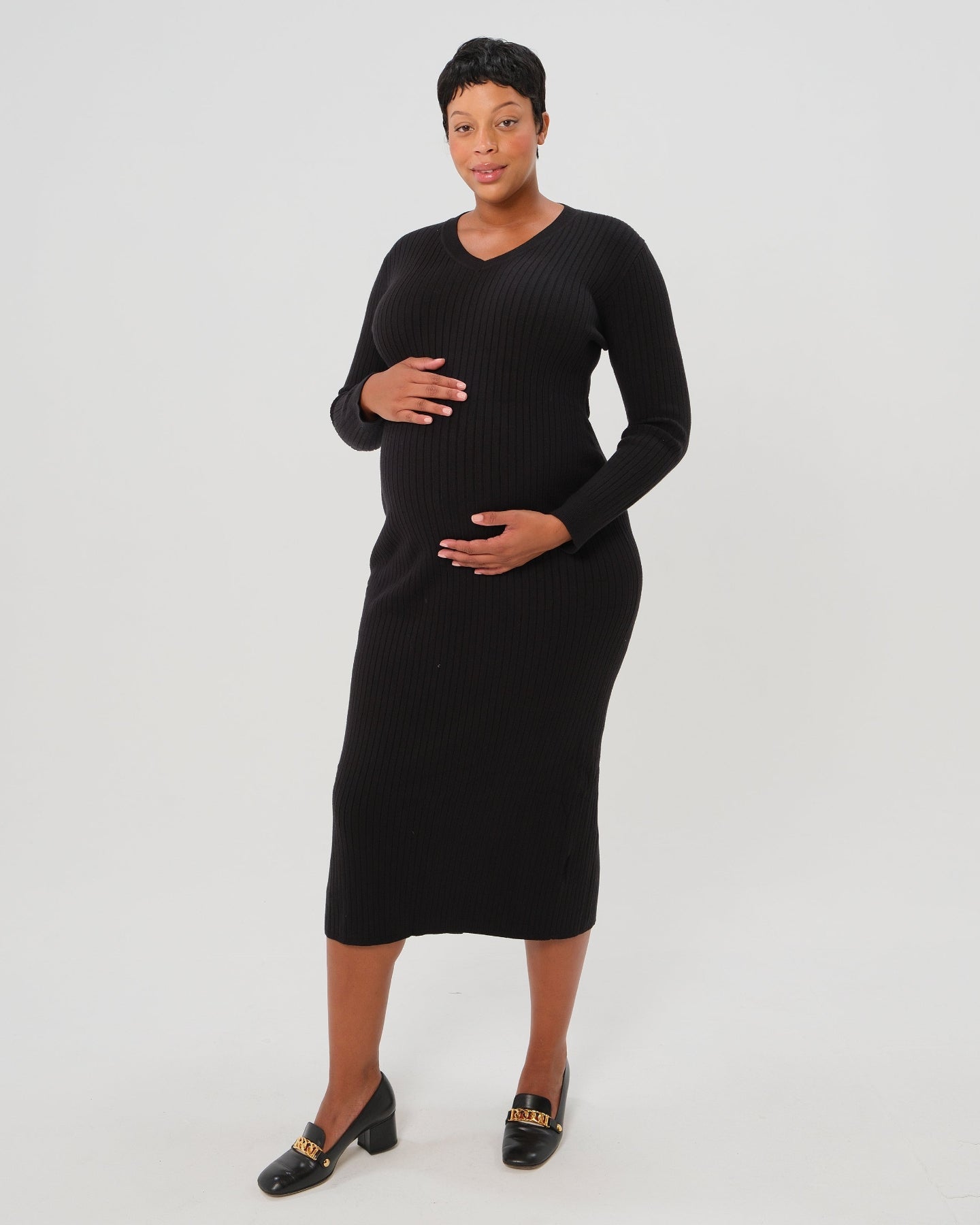 Full Body Maternity & Nursing Sweater Dress