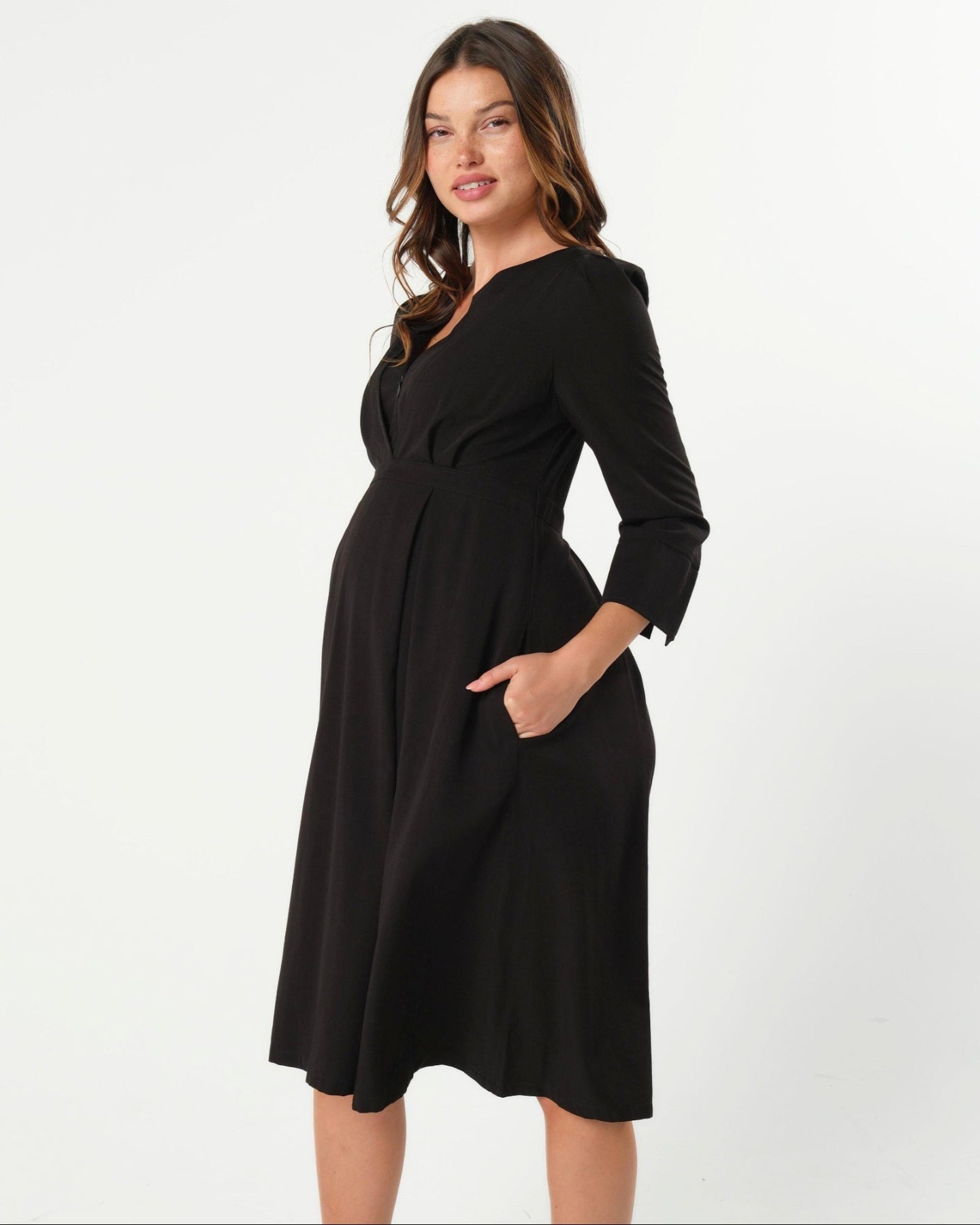 Sarah Empire Maternity & Nursing Dress in TENCEL (Regular & Petite)