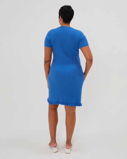 Short Sleeve Knit Maternity Dress with Playful Hem Detail