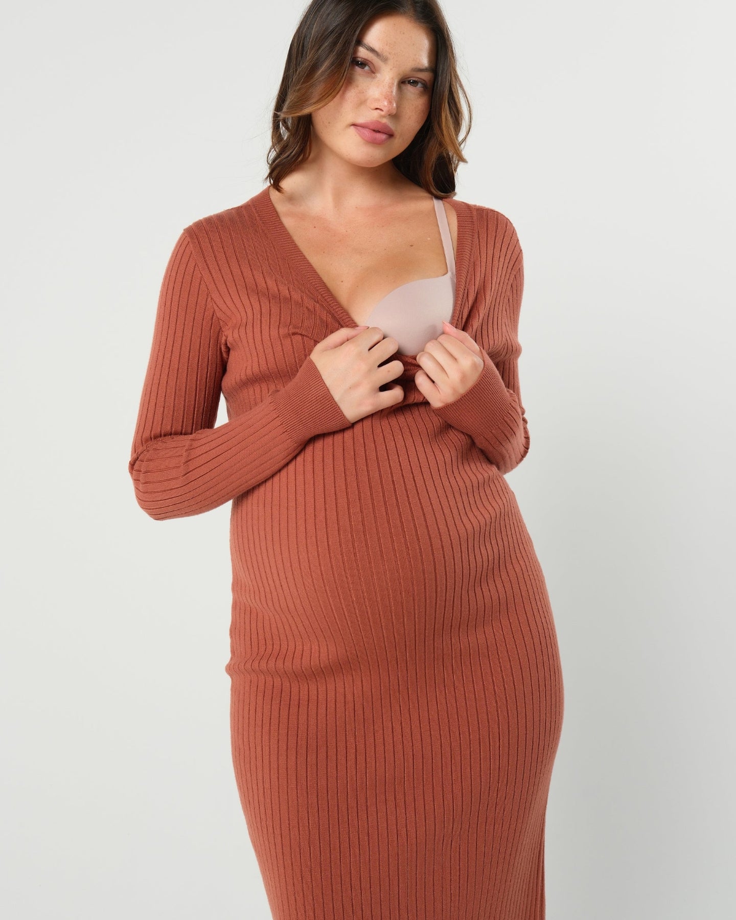 Full Body Maternity & Nursing Sweater Dress
