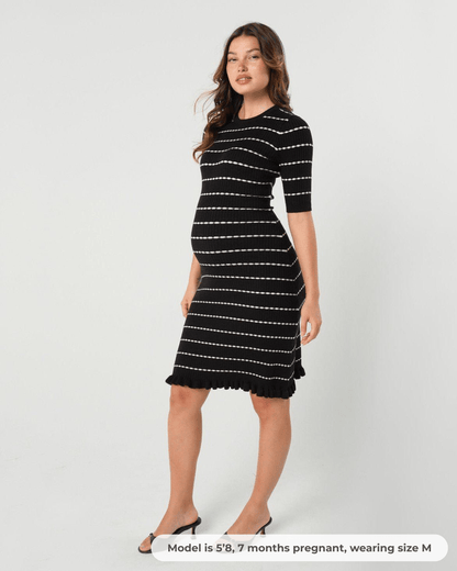 Louie Striped Knit Maternity & Nursing Dress