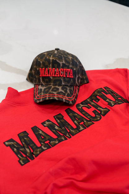 Mamacita - Red Vintage Mock-Neck Sweatshirt