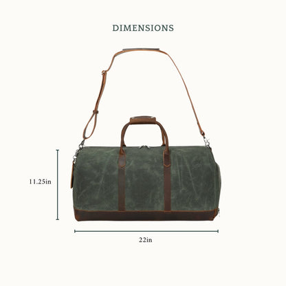 Demensions of weekender bag for men