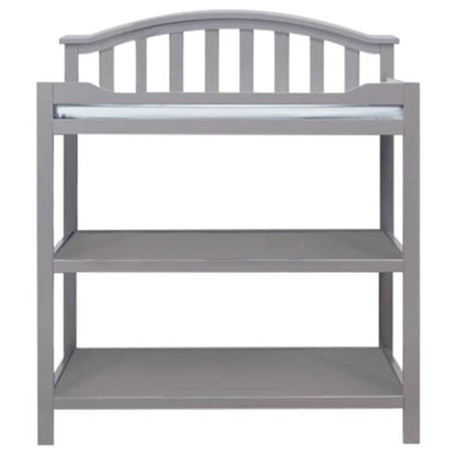 SF Home Baby Toddler Changing Table in Grey Wood Finish with Changing Pad