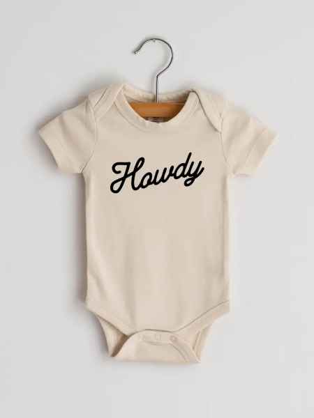 Howdy Script Modern Baby Bodysuit