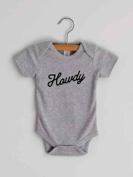 Howdy Script Modern Baby Bodysuit