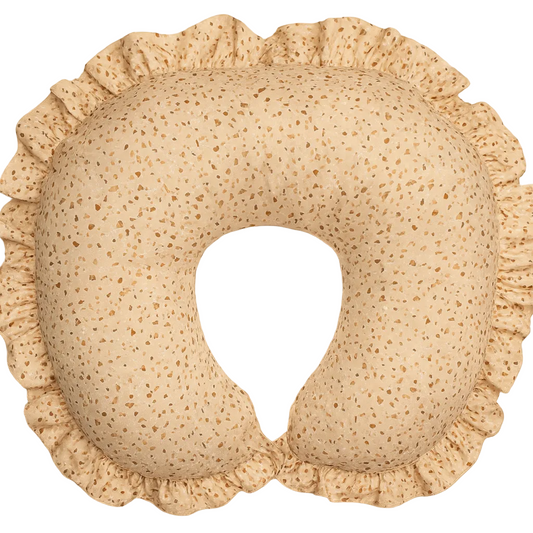 Terrazo Pink Ruffle Nursing Pillow Cover