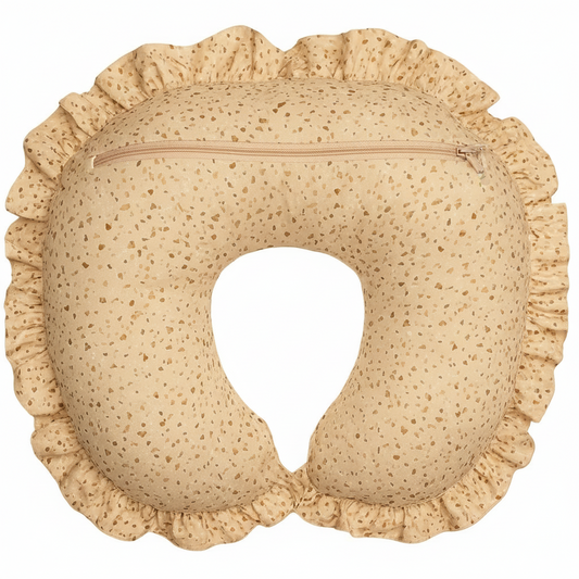 Terrazo Pink Ruffle Nursing Pillow Cover