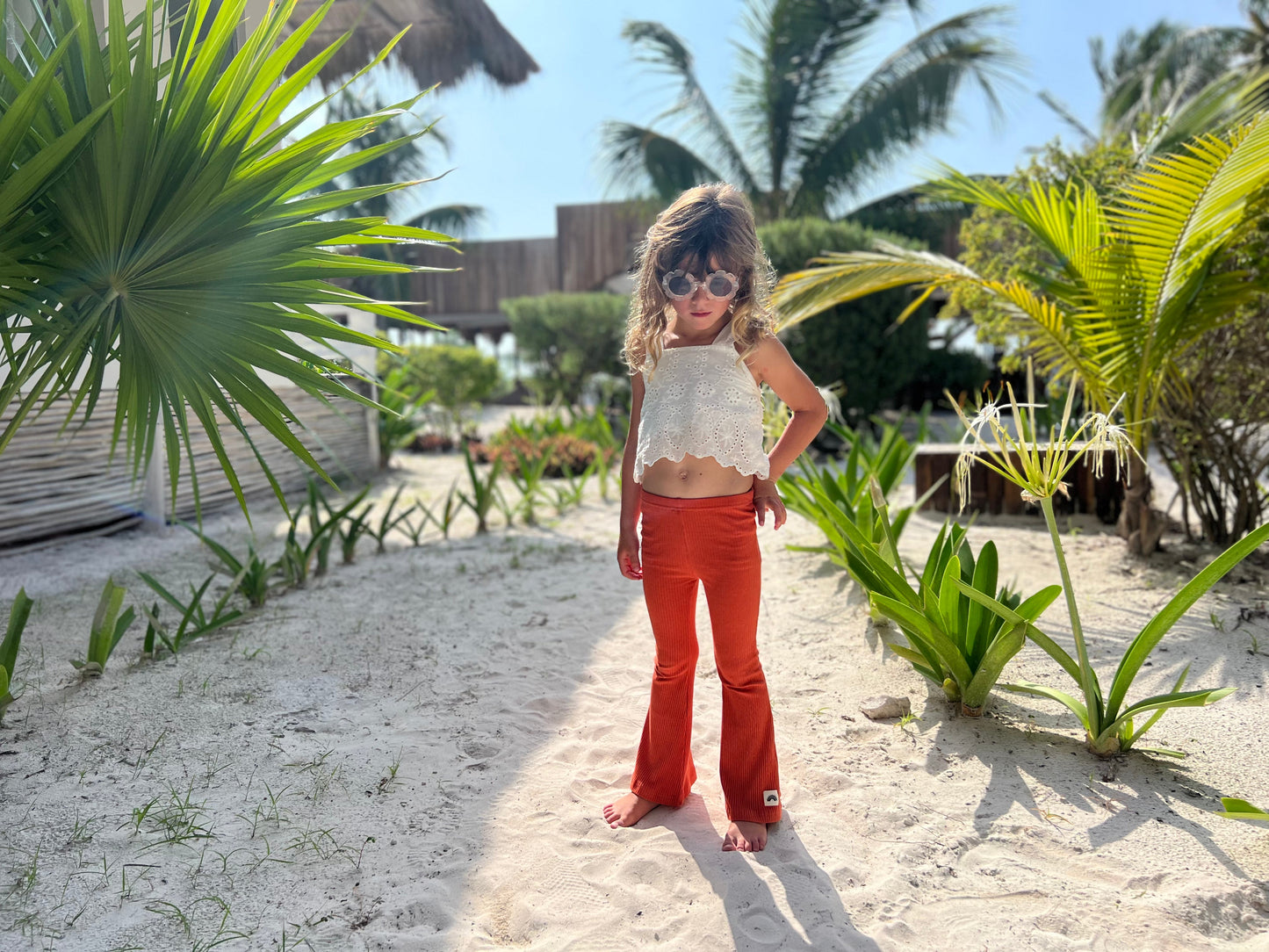 Flared Leggings - Rust